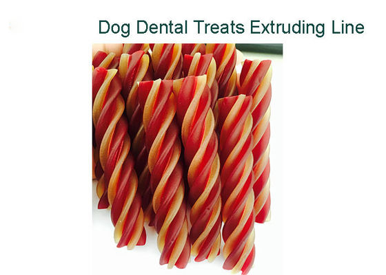 Il colore gemellato ha torto la linea di produzione a macchina degli spuntini del cane della gomma da masticare dell'alimento per animali domestici di forma