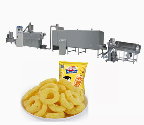 Certificato CE Chips and Snacks Macchine per estrusore di polvere di mais SS304 380v 50hz 400-500kg/h