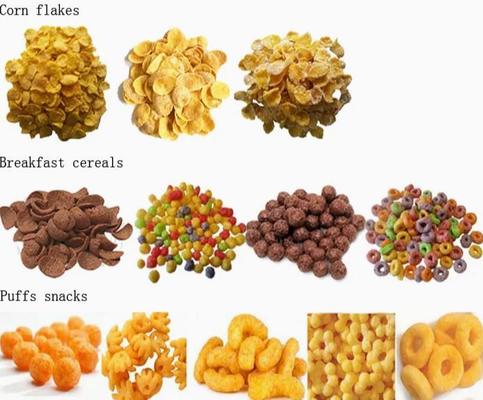 Certificato CE Chips and Snacks Macchine per estrusore di polvere di mais SS304 380v 50hz 400-500kg/h