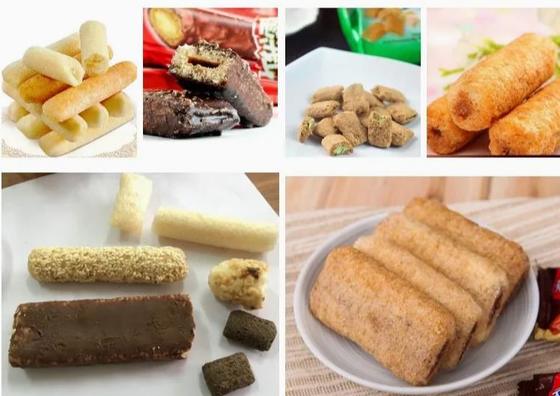 Linea di trasformazione dello spuntino del cereale del soffio con la miscelazione di rivestimento, espellere, modellante