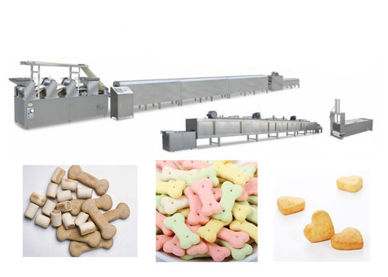 Macchina automatica piena di fabbricazione di biscotti del cane, linea di trasformazione dell'alimento per animali domestici dell'acciaio inossidabile