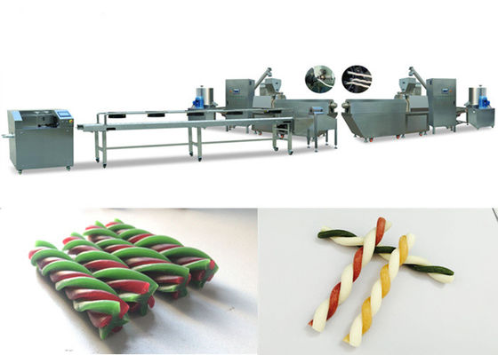 Linea di produzione di alimenti per animali domestici a doppia vite per la cura dentale da 380 V, snack masticabili estrusi per cani