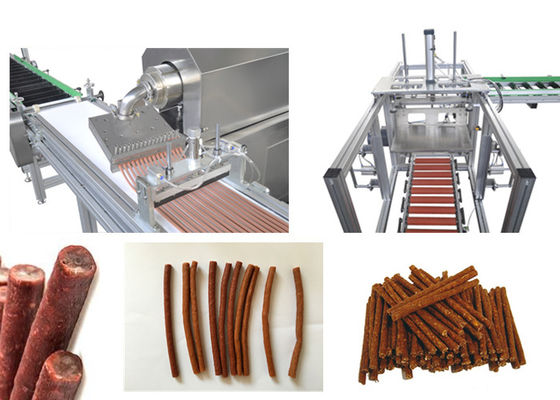 Linea di produzione di alimenti per animali domestici SUS304 Dog Auto Meat Strips / Estrusore per masticativi per animali domestici 20kw