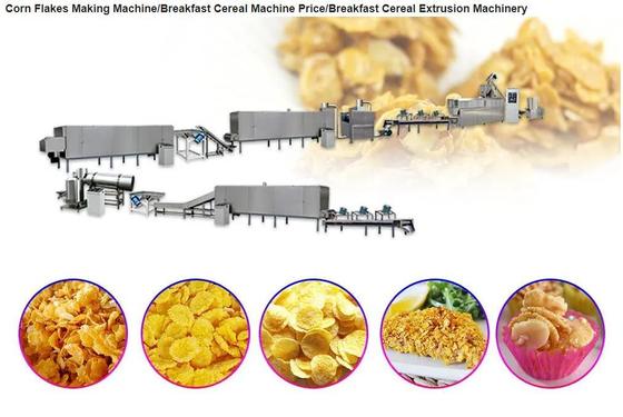 Fiocchi di mais automatici linea di trasformazione, macchina del popcorn della casa della prima colazione del cereale