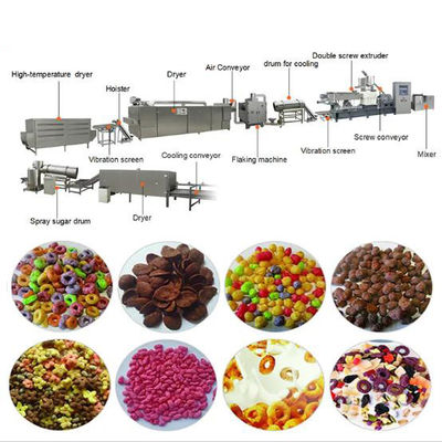 Cereale da prima colazione e linea di produzione dei fiocchi di mais/macchina dell'espulsore spuntino del soffio