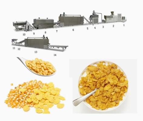 Linea di produzione dei fiocchi di mais dei cereali da prima colazione dell'acciaio inossidabile completamente 304