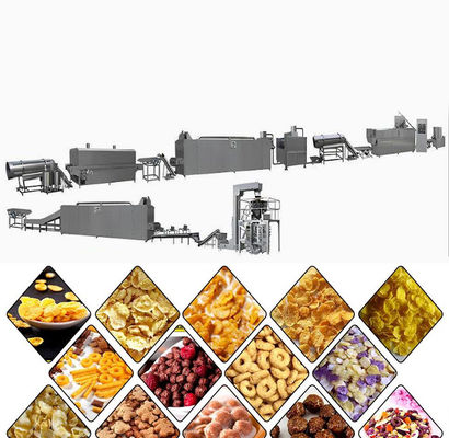 I fiocchi di mais fanno colazione linea di produzione dello spuntino fornita della macchina imballatrice