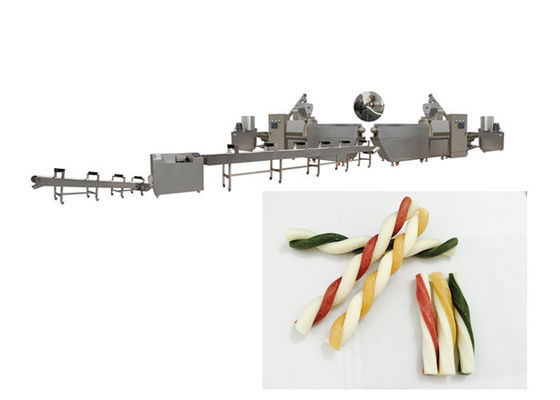 Pollo bacon naturale quattro stelle bastoncini contorti trattamenti dentali cane macchina di produzione