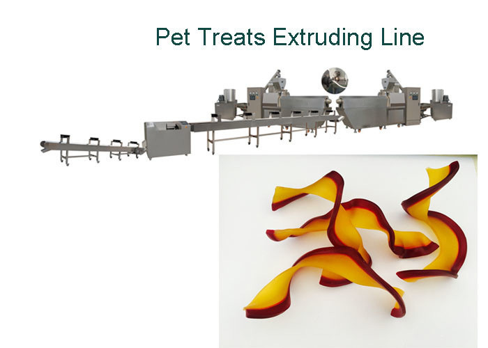 Il colore gemellato ha torto la linea di produzione a macchina degli spuntini del cane della gomma da masticare dell'alimento per animali domestici di forma