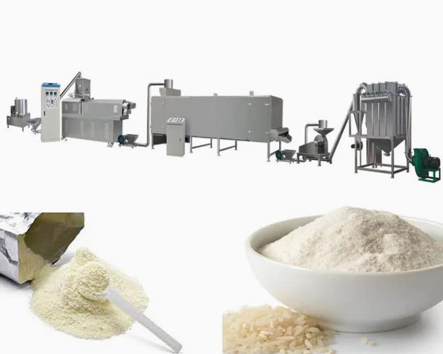 linea di trasformazione a macchina del riso 150kg/hr della polvere dell'espulsore nutrizionale dell'alimento