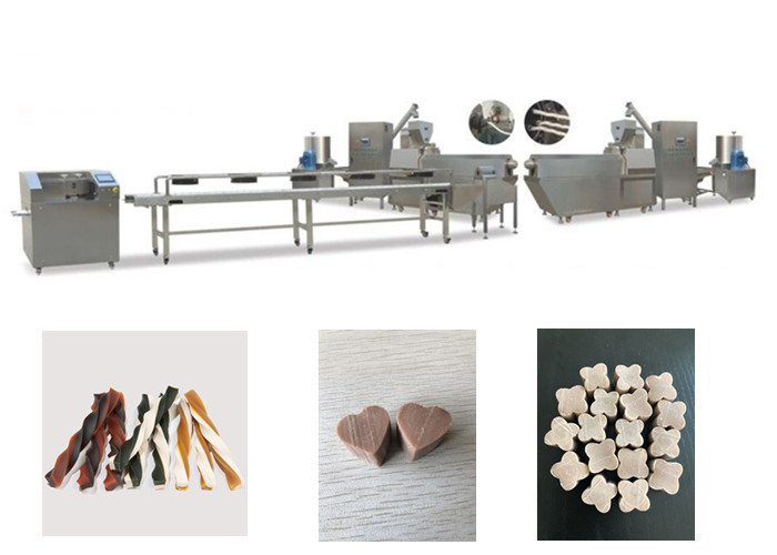 Animale domestico gemellato degli spuntini del cane di colore di torsione che fa macchina che mastica produzione alimentare