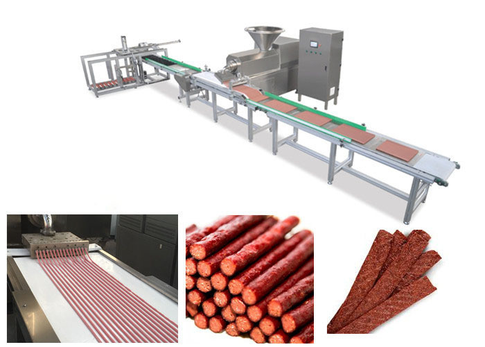 Linea di trasformazione carnosa automatica completa lavoro dell'alimento per animali domestici della striscia di risparmio del commestibile di riunione