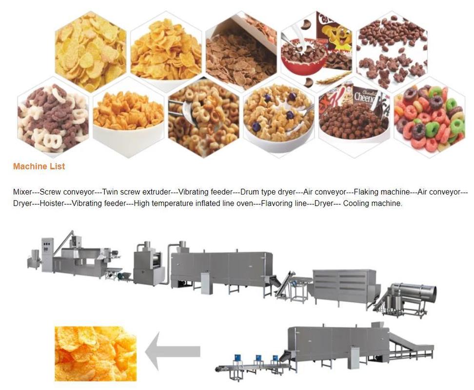 Cereale da prima colazione Antivari/linea produzione dei fiocchi di mais con la norma del CE