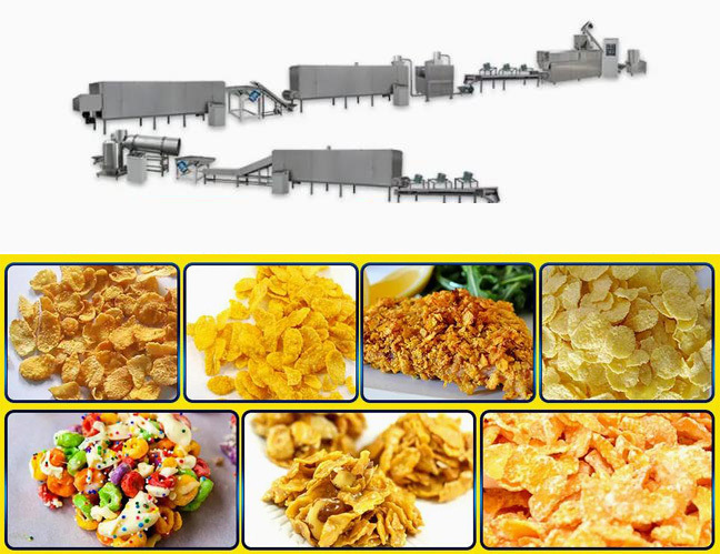 Fiocchi di mais commerciali che fanno la linea di produzione dell'espulsore dello spuntino dei chip cereale/della macchina