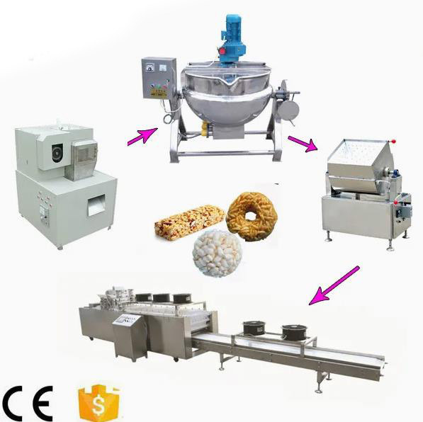 Dolce di riso schioccato che fa macchina/macchina di soffio del cereale per miglio, grano