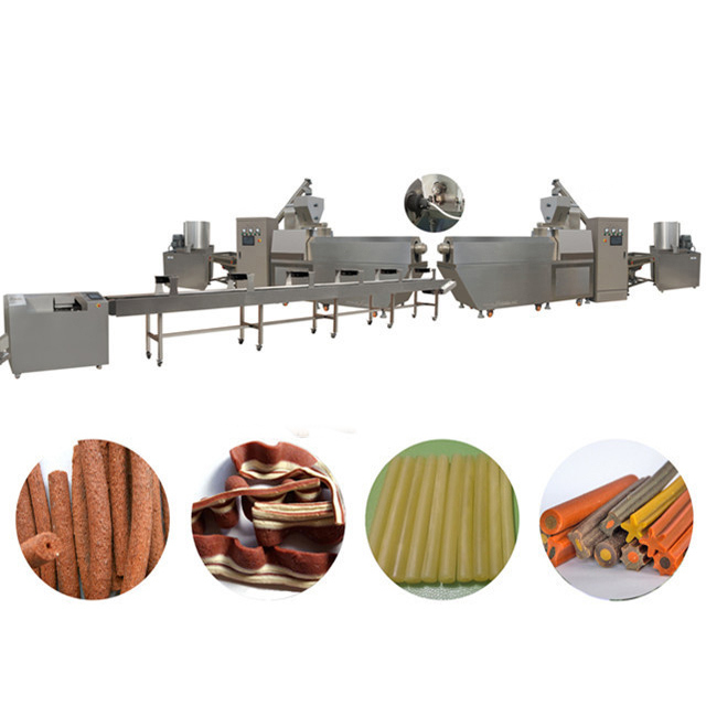 Il piccolo cane dell'osso tratta la linea di trasformazione dell'alimento per animali domestici degli spuntini, macchina del creatore del cibo per cani di torsione