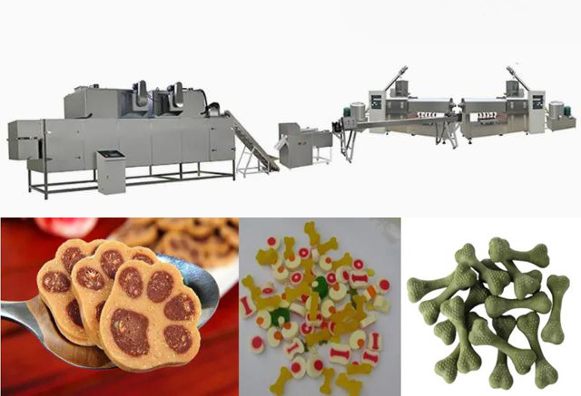 Macchina per pellet di cibo per cani certificata CE ISO9001 Linea di produzione di alimenti per animali domestici da masticare
